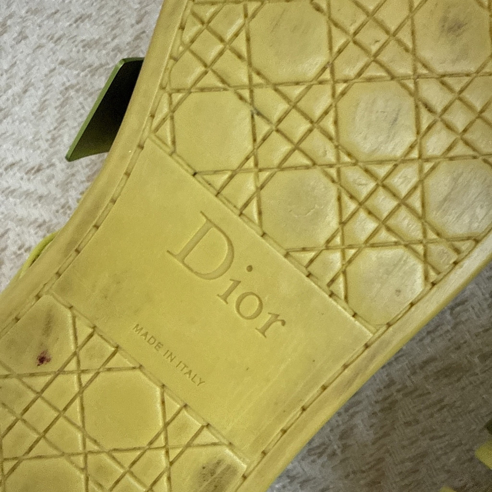 Dior B-Dee Cloth Trainers Yellow Green Size 36 - Picture 8 of 11